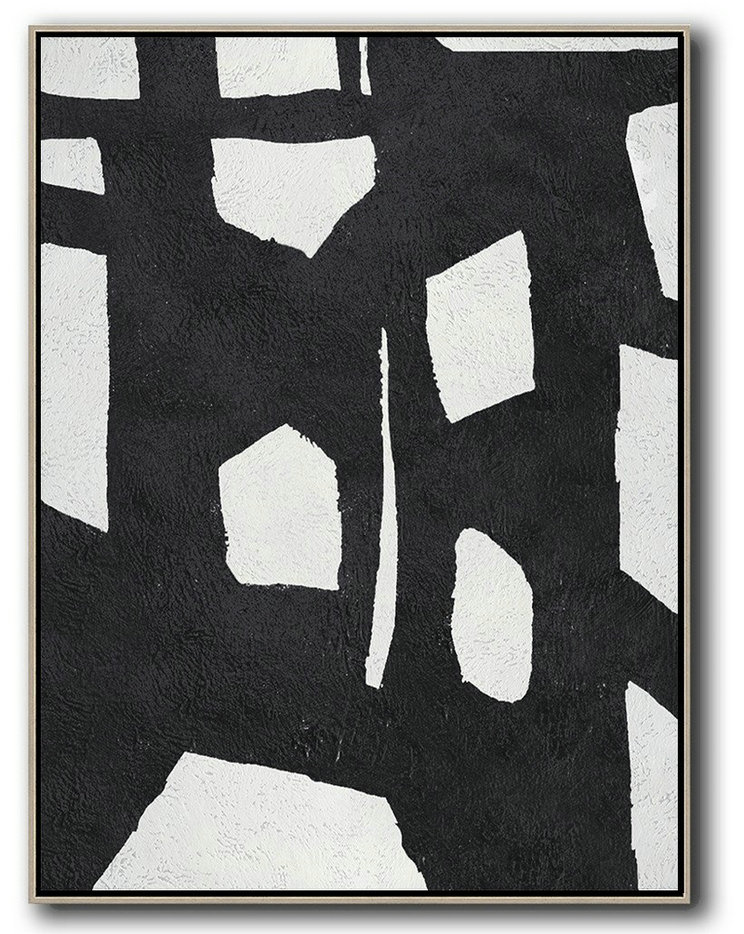 Black And White Minimal Painting On Canvas,Contemporary Artwork #Z2F6